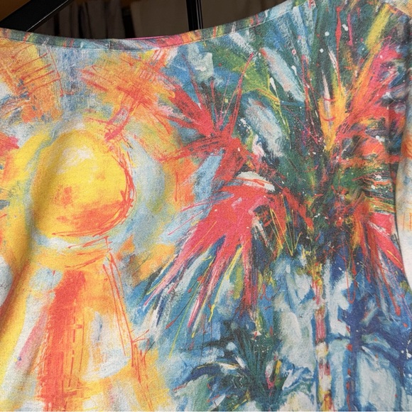 Leoma Lovegrove Tropical Painterly Print Tunic Top in Multicolor Size 3X - Picture 12 of 12